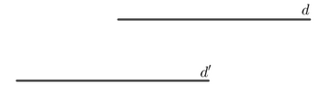 Vẽ hình theo yêu cầu sau: Vẽ hai đường thẳng d và  d'