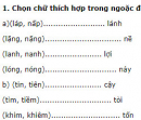 Chính tả - Tuần 14 trang 63 Vở bài tập (VBT) Tiếng Việt lớp 2 tập 1