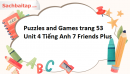 Puzzles and Games trang 53 Unit 4 Tiếng Anh 7 Friends Plus