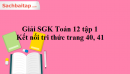 Giải SGK Toán 12 tập 1 Kết nối tri thức trang 40, 41