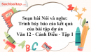 Soạn bài Nói và nghe: Trình bày báo cáo kết quả của bài tập dự án Văn 12 Cánh Diều tập 1