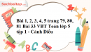 Bài 1, 2, 3, 4, 5 trang 79, 80, 81 Bài 33 VBT Toán lớp 5 tập 1 - Cánh Diều