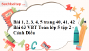 Bài 1, 2, 3, 4, 5 trang 40, 41, 42 Bài 63 VBT Toán lớp 5 tập 2 - Cánh Diều